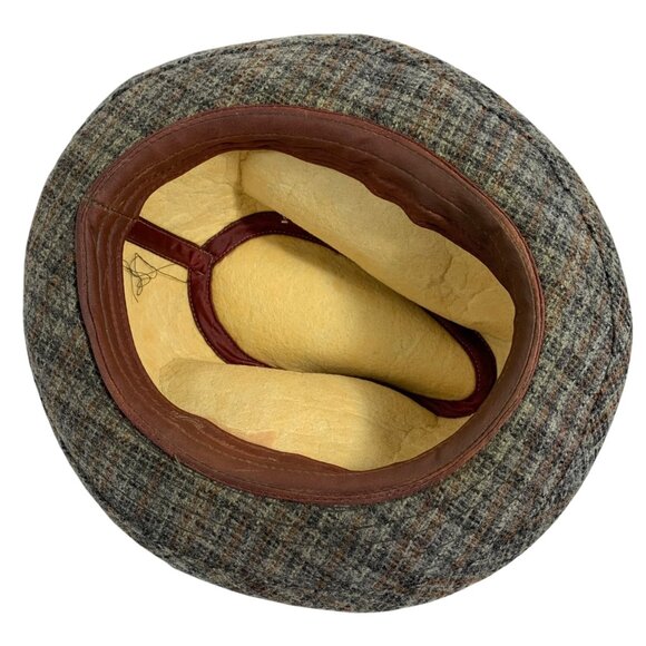 London Fog Fedora Hat Lodger Gray Wool Feather Band Men's Size OS Vintage - Picture 6 of 6